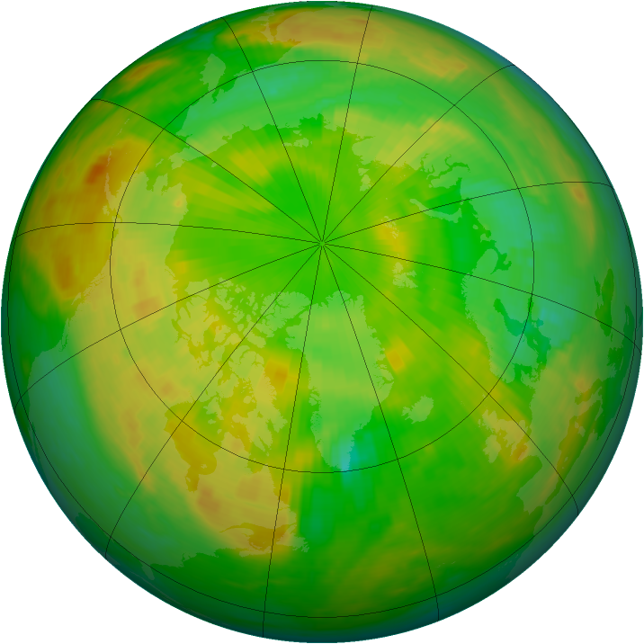 Arctic ozone map for 24 June 1981